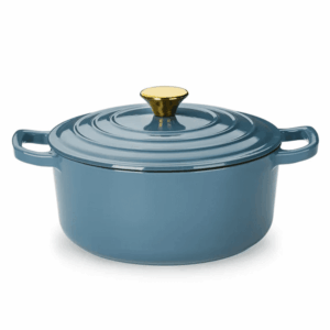 CAROTE 4.5QT Enamel Cast Iron Dutch Oven,9.5"Round Soup Pot with Lid, Induction Compatible，Blue