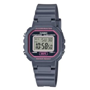 Casio LA-20WH Series | Women's Digital Watch | Compact Square Design | LED Illuminator | 1/100-Second Stopwatch | Daily Alarm | 5-Year Battery