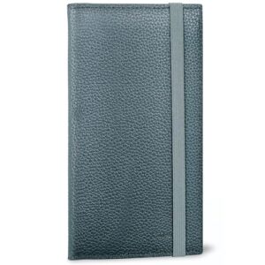 CASMONAL Checkbook Cover for Women and Men, Check Book Holder for Personal | PU Leather with Elastic Band, Transparent PVC Divider for Duplicate Checks, RFID Blocking