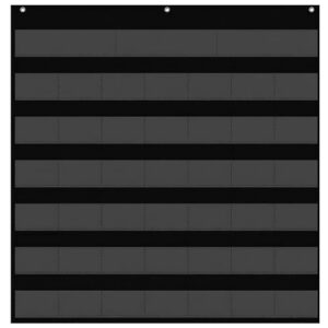 CATLAND Classroom Calendar Pocket Chart With 45 Clear Pockets, Small Monthly Class Calendar for Student Learning at Preschool or Home, Teacher Essentials, Classroom Must Have (24 x 25 inch, Black)