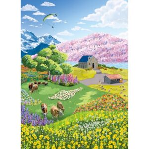 Chalzidar 500 Piece Jigsaw Puzzles for Adults, Pasture Puzzle with HD Poster, Precise Interlocking Dust-Free, Home Decor, Family Games, Holiday Party Gift-1:1 Poster