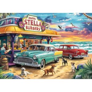 Chalzidar Puzzles for Adults 1000 Pieces,Seaview Campground Jigsaw Puzzle with 1:1 HD Poster, Perfect Interlocking No Dust, Stress Relief Ideal Gift for Family Games