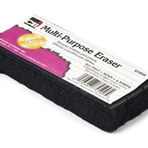 Charles Leonard Inc., Eraser, Whiteboard, Felt/Foam, Gray and Black, 1/Box (74535)