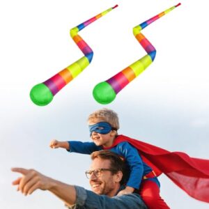 Cheelyvin.H 2 Pcs 8 Colors Throw and Catch Balls with Rainbow Tails, Outdoor Toys Bulk Playground Balls for Kids Adults, Physical Equipment Indoor Recess Games for Preschool, Camping Toys, 37"