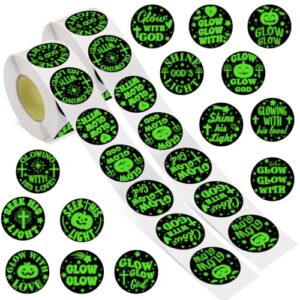Chivertion 1000 Pcs Glow in The Dark Halloween Stickers Roll Glow with God