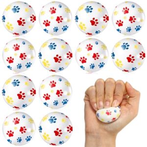 Civaner 12 Pcs White Dog Paw Themed Mini Fidget Balls