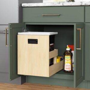 ClosetMaid Provisions Pullout Trash Can, Soft Close, Single Bin, Natural Oak