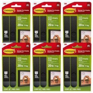 Command X-Large Picture Hanging Strips, 4 Pairs (Black) 6-Pack, 17217BLK-ES