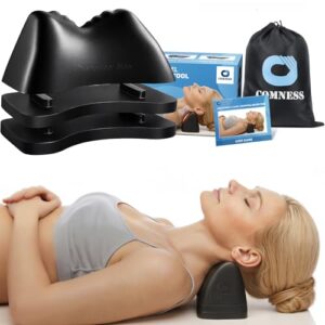 comness 3-Level Occipital Release Tool for TMJ Relief & Neck Tension - Height Adjustable Cervical Traction Device with Non-Slip Base, Ergonomic Neck Stretcher Pillow for Office Workers, Headaches
