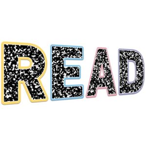 Composition Classroom Reading Poster Decorations Everyone Reading Bulletin Board Black Pastel Read Sign Posters Elementary Wall Supplies for Teacher Student Back to School Library Outside Home Decor