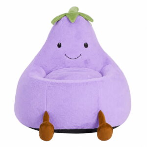 CONCETTA 24in Bean Bag Chair, Soft Faux Rabbit Fur Fabric, Cute Eggplant Lazy Chair for Kids, Living Rooms, Purple