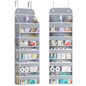 COOLBEBE 2-Pack over the Door Organizer, 5-Tier Hanging Storage, Grey