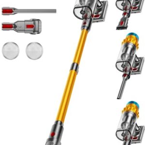 Cordless Vacuum Cleaner, 650W/60KPA/70 Mins Vacuum Cleaners for Home,Self-Standing Wireless Vacuum, Anti-Tangle Brush, Smart Display,1.8L Cup Cordless Stick Vacuum Cleaner for Pet Hair/Carpets (Gold)