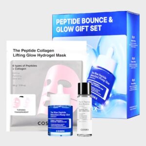 COSRX Peptide Bounce & Glow Gift Set, Blue Peptides Serum Limited Gift Set | Anti-Aging Serum with GHK-Cu 5 Multi Peptide, Amazon Exclusive, Self Care Gifts for Women, Glow & Plump Serum for Elasticity