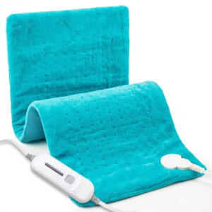 Cowin 12"x24" Double Sided Heating Pad, Heat Pad with 3 Settings for Neck & Shoulders, 2H Auto Shut Off, Machine Washable, Light Blue