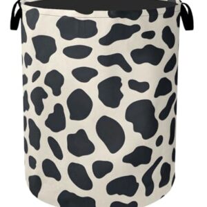 Cow Pattern Laundry Basket with Handles - Extra Large Foldable Hamper for Bathroom/Laundry/Bedroom/Dorm, Washable Fabric Storage Bin