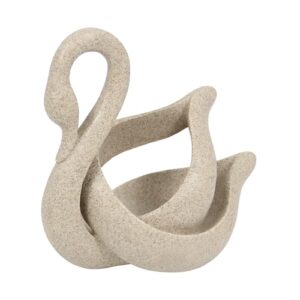 Cozy Villa Swan Sculpture, Entryway Console Centerpiece Wedding Decoration | 8 x 8.5 x 4.5 inches, Modern Abstract Statue, Home Living Room Coffee Table Center Pieces, Housewarming or Birthday Gifts