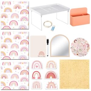 CroBlissful Beige School Locker Accessories, Rainbow