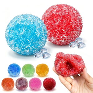 Crunchy Squishy Stress Ball with Textured Surface, 1.57 Inch, Assorted Colors, for Relaxation, Squeeze Toy