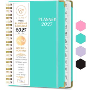 CTCMSP 2027 Planner Weekly Monthly Planner Calendar Notebook(Jan-Dec.2027,6.3"x8.5")Hardcover Daily Agenda Planner 2027 for Office,Home,Schedule,Academic Supplies