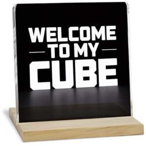 Cubicle Decorations for Women Desk Sign, Office Decoration for Work Acrylic Plaque