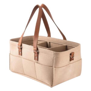 Diaper Caddy Organizer - Portable Storage Tote - Large Nursery Storage Bag for Diapers, Wipes - Multipurpose Caddy for Changing Table- Lightweight Travel Organizer with 8 Outside Pockets