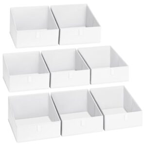 DIMJ Closet Storage Bins 8 Pack - Fabric Trapezoid Closet Organizer Bin, Foldable Storage Baskets for Shelves, Shelf Organizer, Clothing Storage Box for Toys, Books, Towel, Clothes