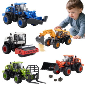 Dimoarch Construction Trucks Toys for Boys Ages 3 4 5 6 Years Old, Kids Push Go Tractor Toys, Sandbox Trucks Excavator Toys for Boys, Christmas Birthday Gifts for Toddlers