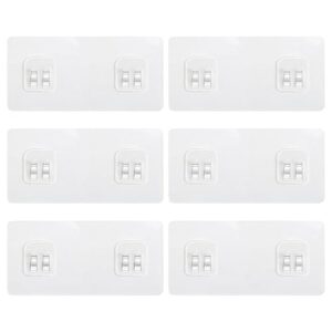 DOCMON 6 Pack Shower Caddy Adhesive Replacement, Shower Shelf Adhesive | Shower Shelf Sticky Replacement, Strong Adhesive, 2 Hooks, Waterproof, for Kitchen Racks, Bathroom Storage, Shower Basket