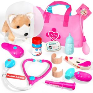 Doctor Kit for Kids with Dog Toy, Pretend Play Toy Gift for Girls