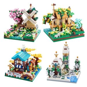DOLBLOCK Micro Building Blocks Set 4 in 1 Scenes from the Four Seasons