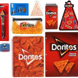 Doritos Journaling Set for Girls & Boys - Stationery Kit with Notebook, Spirals, Decal Stickers, Pen, Eraser, Pencil Case, Key Chain & Folder, DIY Diary Journal for Teens