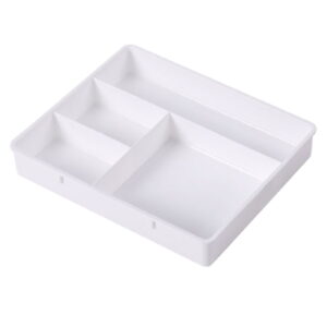 Drawer Organizer Desk Drawer Organizer with 4 Compartments, Stackable Thickened File Cabinet Organizer fits Standard File Drawers, Sturdy Plastic, Multiple Colors Available