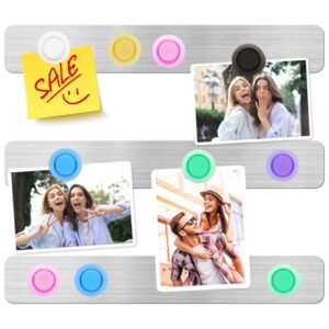 DUJEQM Magnetic Board Frameless Stainless Board Strips Magnetic Strips with Adhesive Backing Magnet Board Magnet Strip Magnetic Bulletin Board Memo Board with 7pcs Colorful Magnet for Office Home,3PCS
