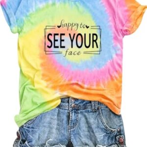 Eatbook Teacher Shirts for Women Happy Back to School Teach Shirt Gifts