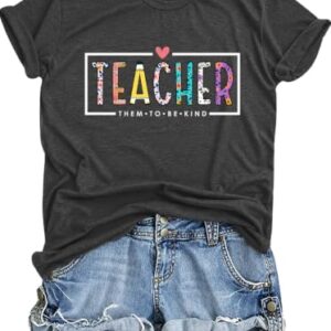Eatbook Teacher Shirts for Women Happy Back to School Teach Shirt Gifts