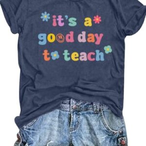 Eatbook Teacher Shirts for Women Happy Back to School Teach Shirt Gifts