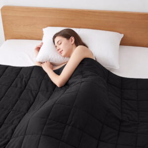 Edx Weighted Blanket for Adult, 20 lbs, 60.2" x 80.2" Queen Size, Cooling Breathable, Black