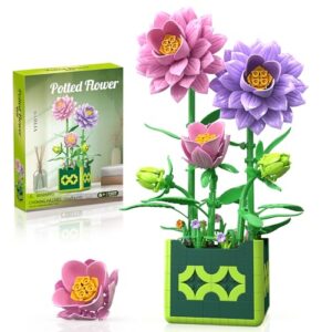 EITOLNR Flowers Botanicals Dahlia Building Blocks Set for Adults and Girls