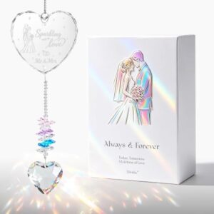 Elivida Engagement Suncatcher Gift, Bride-to-Be Crystal Ornament for Women