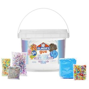 Elmer's Gue Premade Slime, Glassy Clear 3 Lb. Bucket - Includes 5 Sets of Slime Add-ins