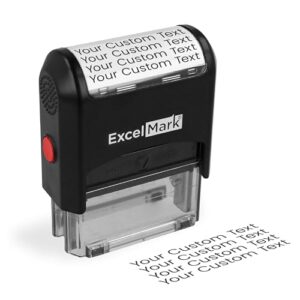 ExcelMark Self Inking Rubber Stamp with up to 4 Lines of Custom Text (Medium)