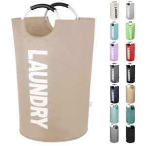 Extra Large Laundry Basket, Big Laundry Hamper Bag with Handles, 130L Brown | Freestanding Tall Dirty Clothes Hamper, Collapsible and Portable Laundry Bin for Dorms and Bedrooms, Thick, Sturdy Fabric