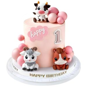 Farm Animals Cake Topper, 14PCS Farm Animals Cake Decorations for Birthday