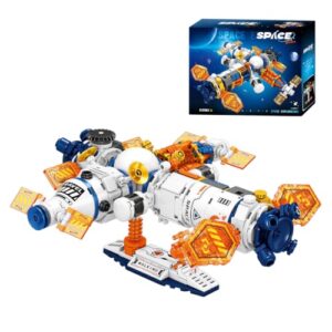 FNSJFYZS Space Station Building Blocks Set, STEM Space Model Kit for Adults