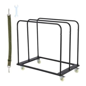 Folding Table Cart, 1800 LBS Panel Dolly Cart with 5 in Swivel Wheels, Black Desk Trolley, Heavy-Duty Drywall Sheet Cart for Garage, Home, Warehouse,10 Table Capacity