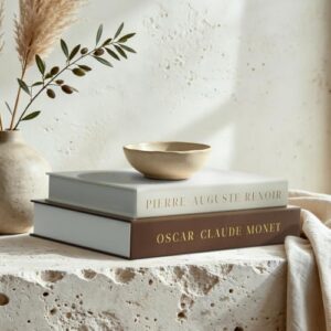 FOOMAN Beautiful Decorative Books, Set of 2 Linen Faux/Fake Book Boxes | Magnetic Design, Aesthetic Storage Boxes for Home Decor, Coffee Tables, Photo Organization, Keepsakes, Bookshelves or Mantles