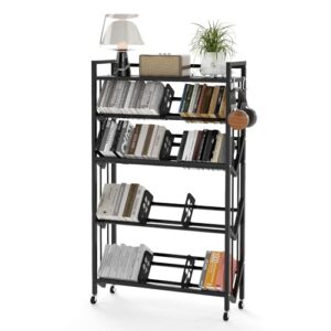foriy 5-Tier Rolling Book Cart 57.7" H x 35.5" W x 10" D