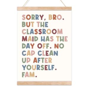 Funny Classroom Wall Art Decor Math Classroom Decor Funny Teacher Gifts for Male Teachers Women Elementary Middle High School Class Wall Art Wooden Hanging Sign Decoration Multicolor 12x16 Inch