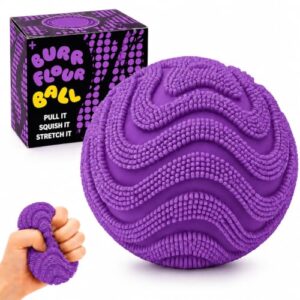 Fuzz Ball Squishy Stress Ball,Soft Fidget Squishy Fuzz Squeeze Ball for Adults,Anxiety Stress Relief Toys,Party Favors Gift for Kids Teen Adults (Purple Ball)